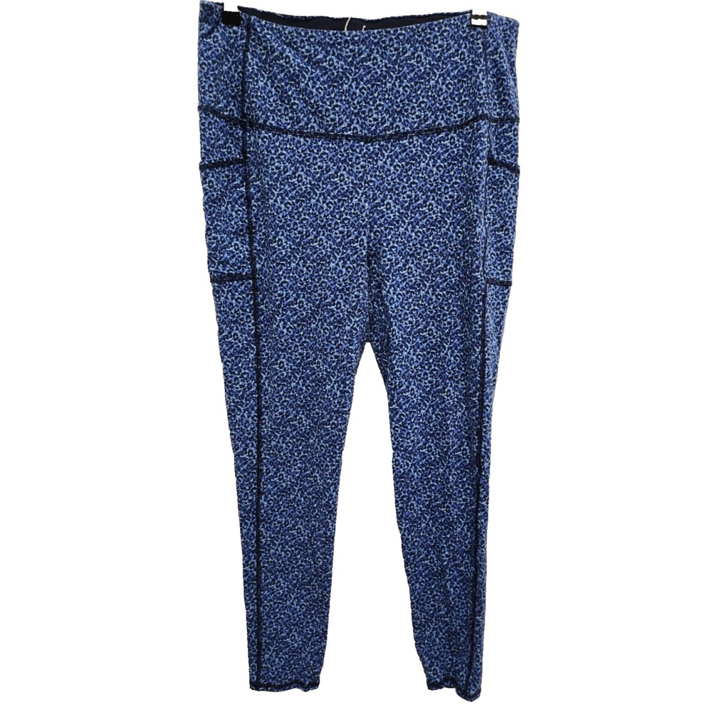 Chicos Zenergy So Slimming Leggings Womens Size 12/14 Blue Animal Print Exercise